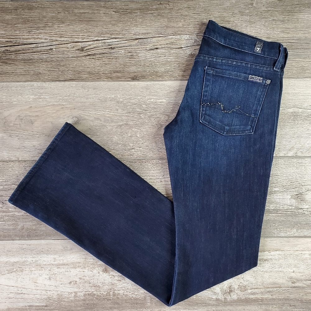 7 For All Mankind Bootcut Jeans Size 27 x 33 Crystal Pocket
